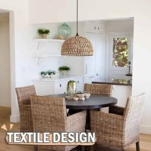 Woven Rattan Dining Chairs Set